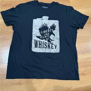 Hybrid Apparel Black 'Liberty and Plenty of Whiskey' Tee